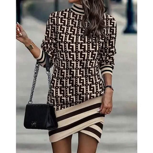 Abstract Pop-Art Face Knit Dress